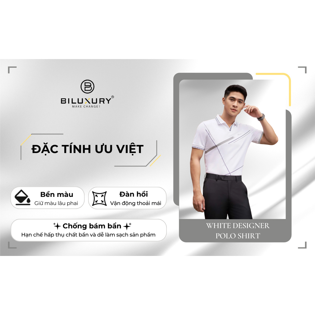 Áo Polo Vải Cotton Mềm Mịn, Thoáng Mát, Thấm Hút Nhanh, Chống Nhăn 7APCH021TRK