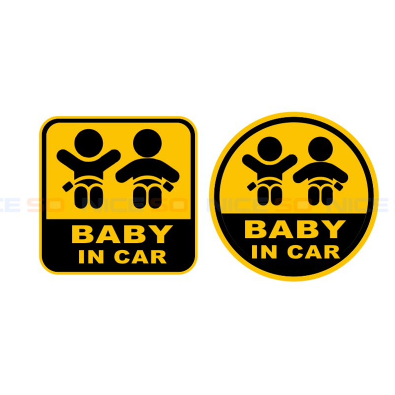 Miếng Dán Decal BABY IN CAR Kích Thước 10*10cm, Chống Nước, Không Bay Màu, Không Để Lại Keo Khi Bóc