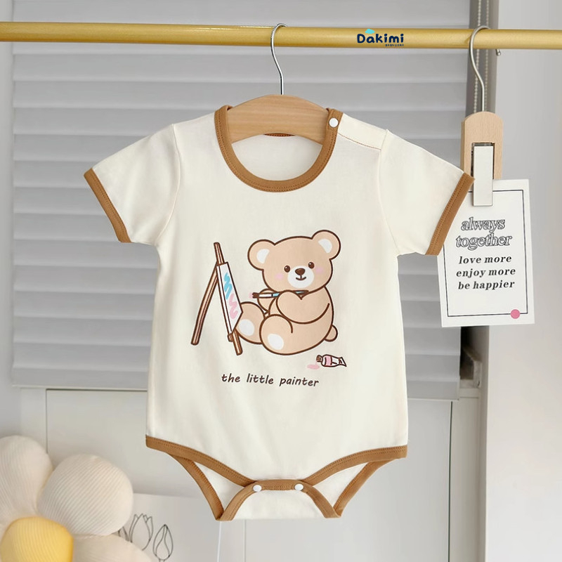 Bộ body chip bé trai bé gái cộc tay Hình Thú dễ thương bodysuit cho bé chất Thun lạnh thoáng mát bộ body cho bé 0-12M