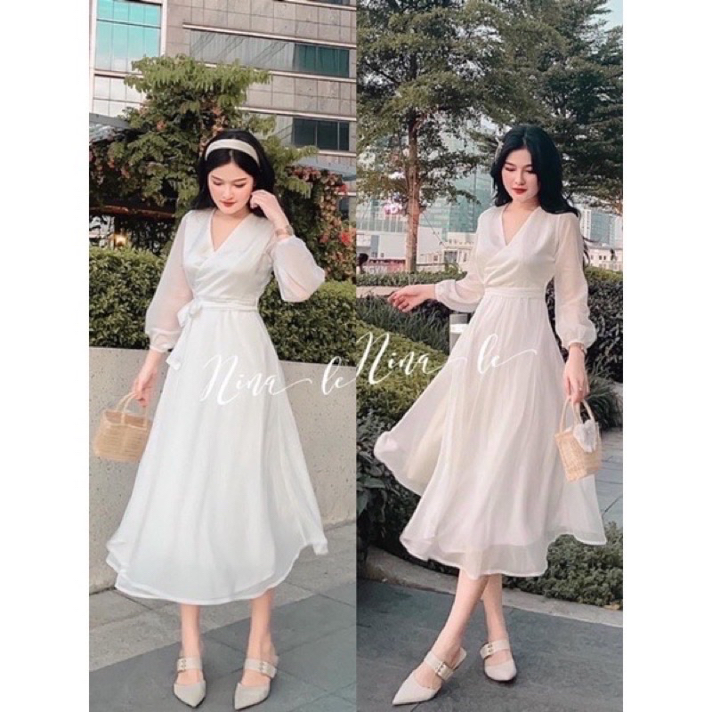 (SHOP NÀNG BÉO BIGSIZE 50KG ĐẾN 90KG ) đầm von cổ V eo buộc dây