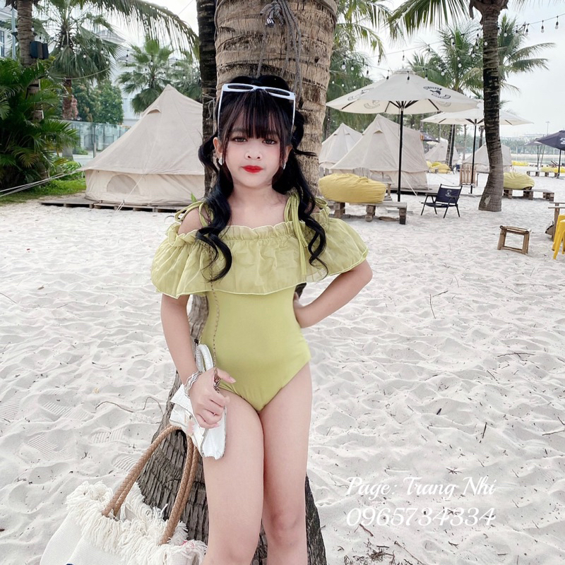 Đồ bơi trễ vai sang chảnh cho Bé size đại 16kg-40kg