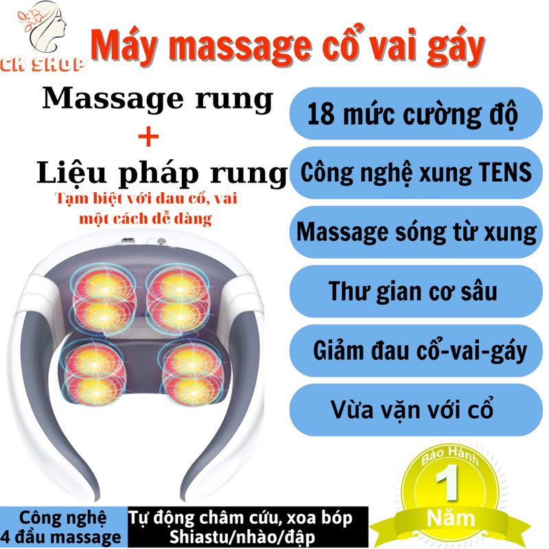 Máy Mát Xa Cột Sống, Lưng, Cơ Thể - Đệm Đa Năng - Gối Massage Cổ - Vai - Gáy tại nhà