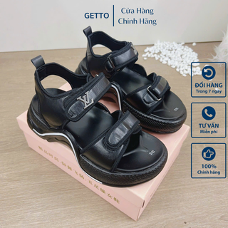 Dép sandal nữ đế cong 5cm quai ngang full box, Dép nữ sandal chuẩn loại 1 đủ size 35-39