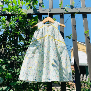 Váy đầm cho bé gái, sát nách ren nối tầng xoè, 2 màu, thô cotton mềm mát