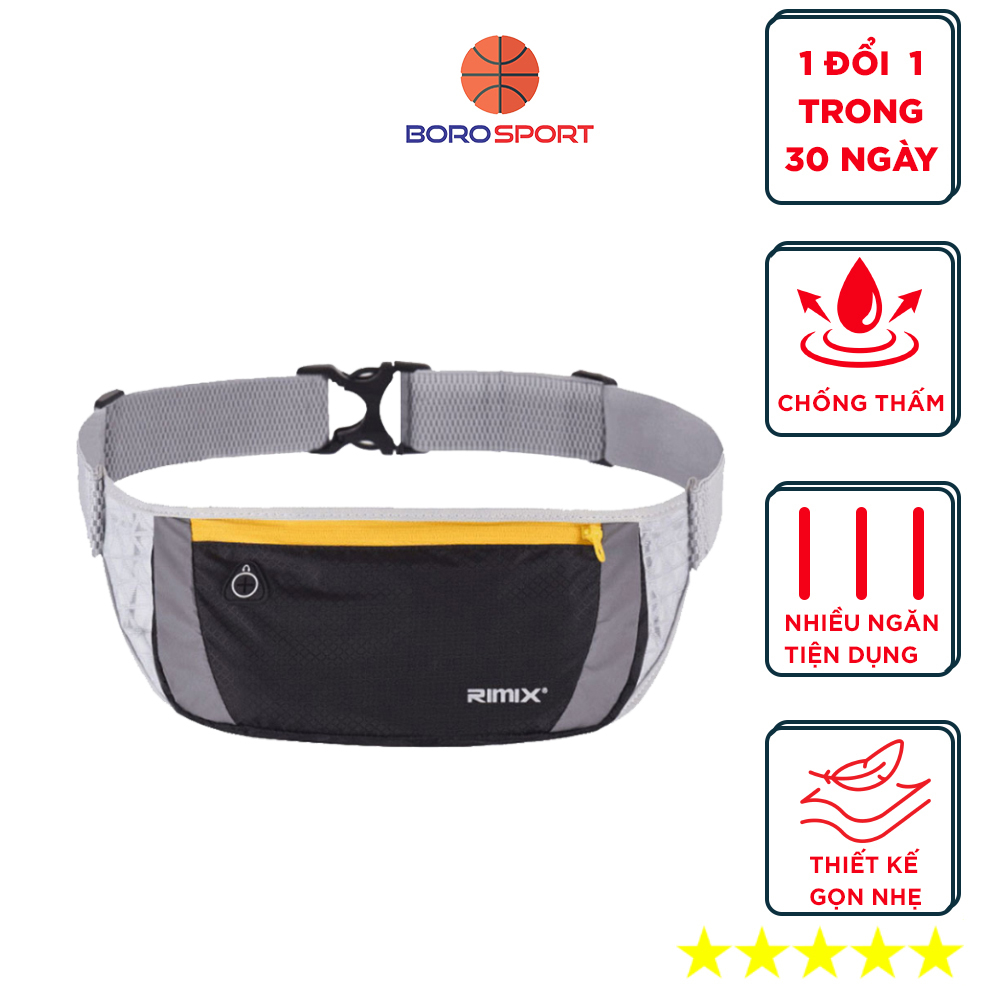 Túi đeo bụng , đai chạy bộ nam nữ chống nước Rimix - Hàng Chính Hãng BORO SPORT