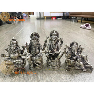 Tượng phật voi ganesha thái lan bằng đồng mạ bạc các tư thế phong thủy