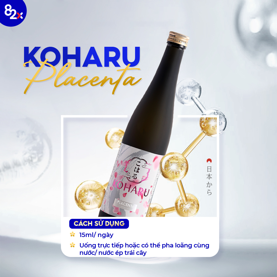 Nước Uống Đẹp Da 82X Combo 2 Chai KOHARU PLACENTA 315.000mg Placenta (1000ml/2 Chai)