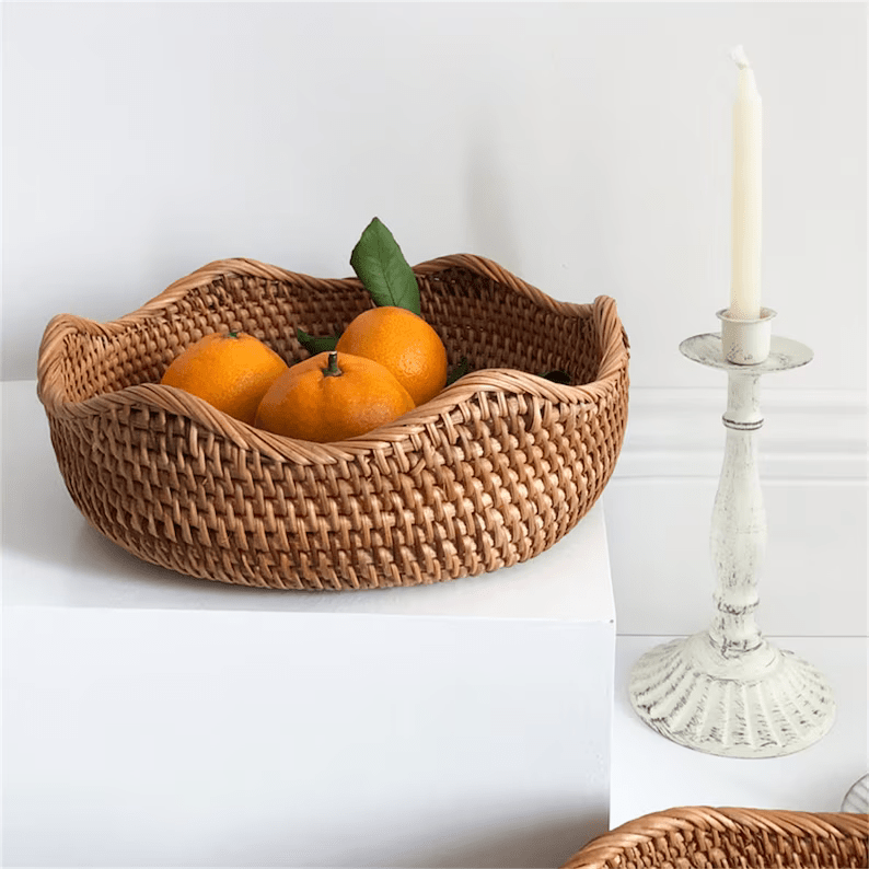 Bát mây| đĩa mây | khay mây đựng hoa quả bánh kẹo, trang tri decor