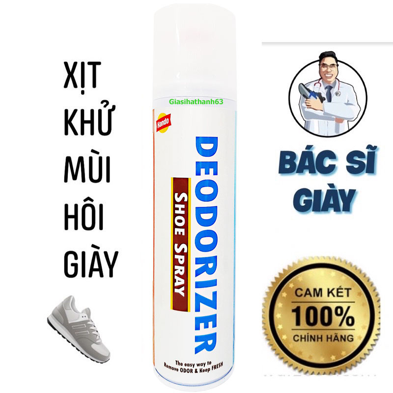 Bình nhấn xịt khử mùi hôi giày Hando 300ml công nghệ Bạc ion Ag+hương thơm mát