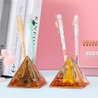 Mô hình kim tự tháp trong suốt chứa tháp Eiffel, mô hình trang trí để bàn, decor phòng khách, văn phòng, làm quà tặng