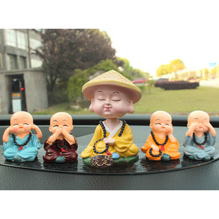 [Có chuỗi hạt] (KHÔNG KÈM THẢM) Set phật & 4 chú tiểu tứ không bày bàn làm việc, tủ sách, taplo ô tô, tiểu cảnh
