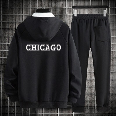 Bộ nỉ hoodies chicago ,bộ nỉ thể thao nam vải dày mịn áo mũ 2 lớp quần jogger ống đứng