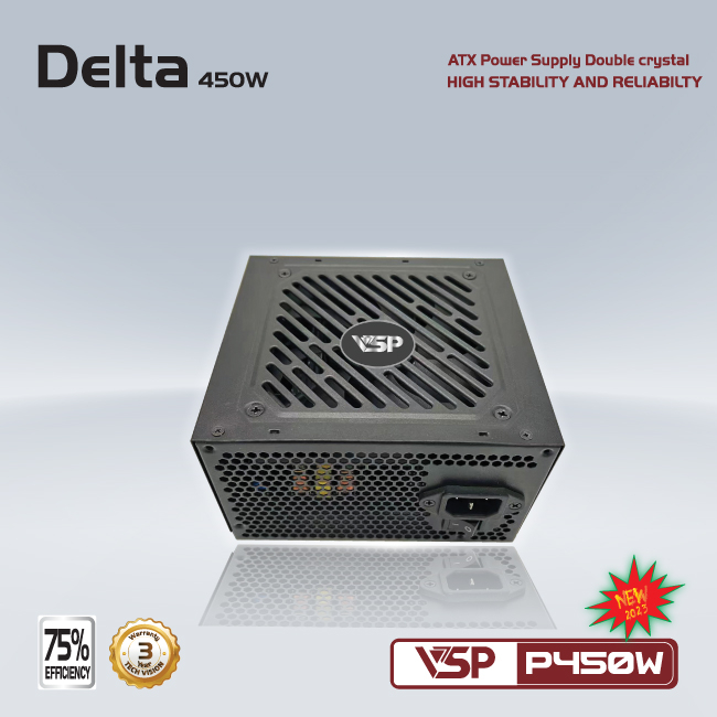 Nguồn máy tính VSP 450W Delta P450W ATX - Hàng chính hãng Tech Vision phân phối