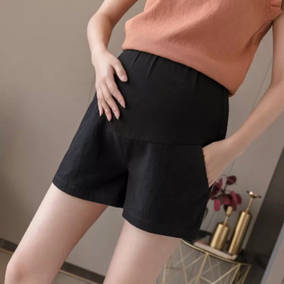 Quần đùi bầu chất đũi mùa hè 2MAMA  ống rộng dáng suông chữ A - V42