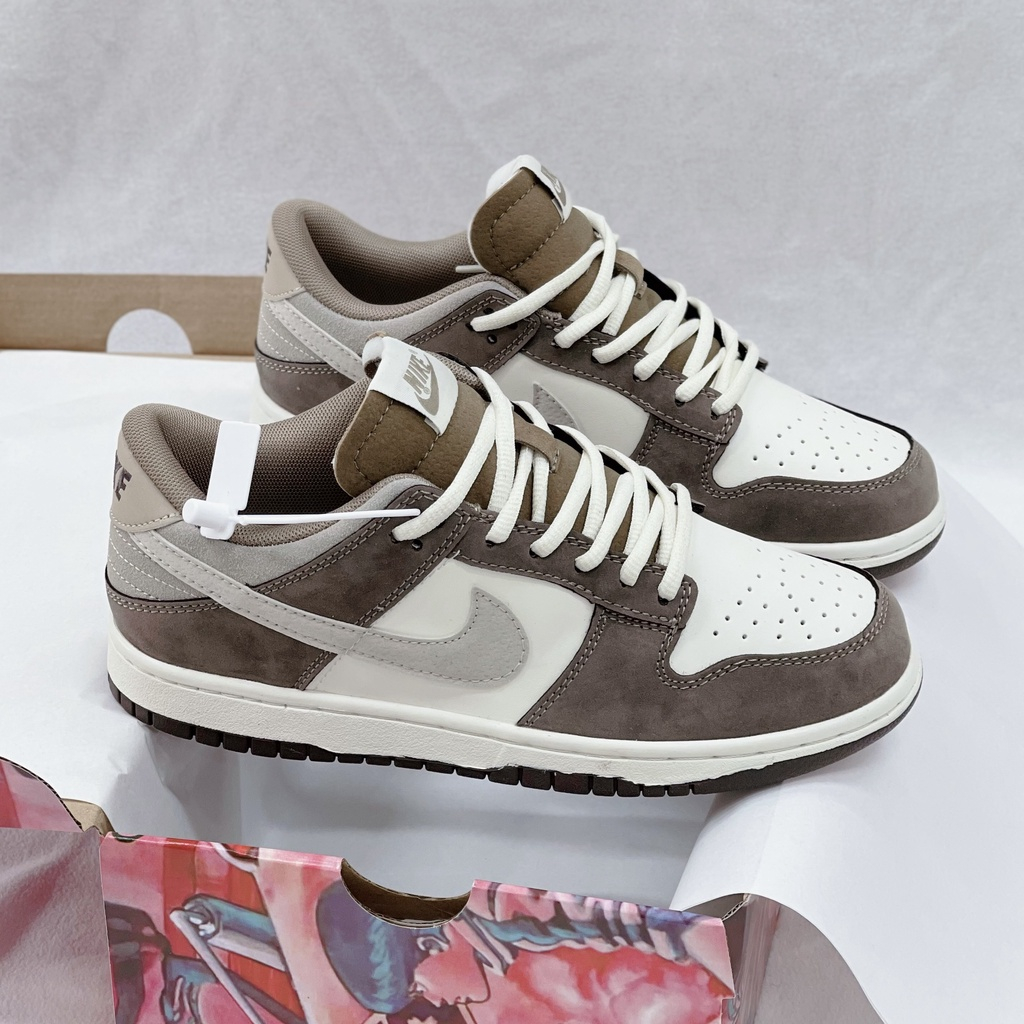 Giày Thể Thao Nike SB Dunk Low Da lộn Màu nâu Móc Xám Steamboy OST Grey Hàng Mới 100% Full Box