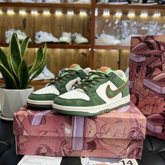 Giày Thể Thao Nike SB Dunk Low Da lộn Màu nâu Móc Xám Steamboy OST Grey Hàng Mới 100% Full Box