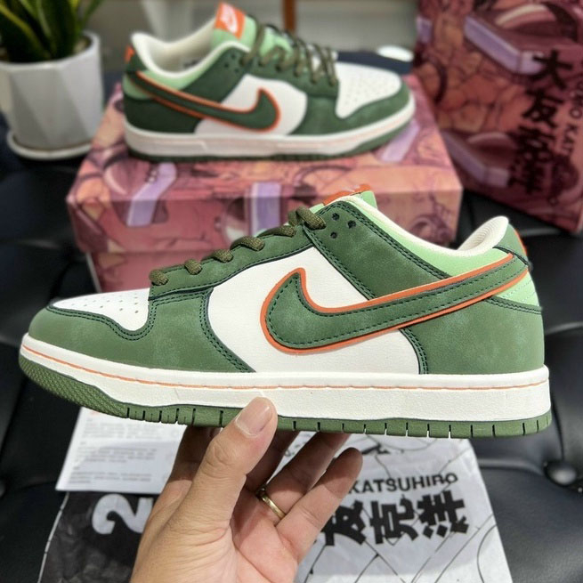 Giày Thể Thao Nike SB Dunk Low Da lộn Màu nâu Móc Xám Steamboy OST Grey Hàng Mới 100% Full Box