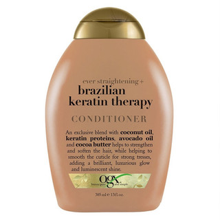 Dầu xả vào nếp suôn mượt OGX Ever Straightenin Brazilian Keratin Therapy Conditioner 385ml (màu nâu)