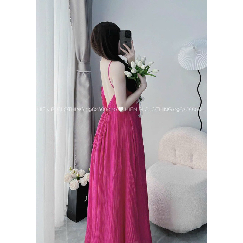 HV - Váy hai dây hở lưng hàng đẹp chất đũi lụa mát lạnh mùa hè, Đầm maxi đi biển sexy | BigBuy360 - bigbuy360.vn