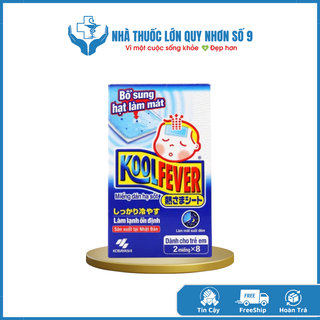 Miếng dán hạ sốt Koolfever cho bé - giảm nóng sốt, nhức đầu - Hộp 8 bịch x2 miếng - NT Quy Nhơn