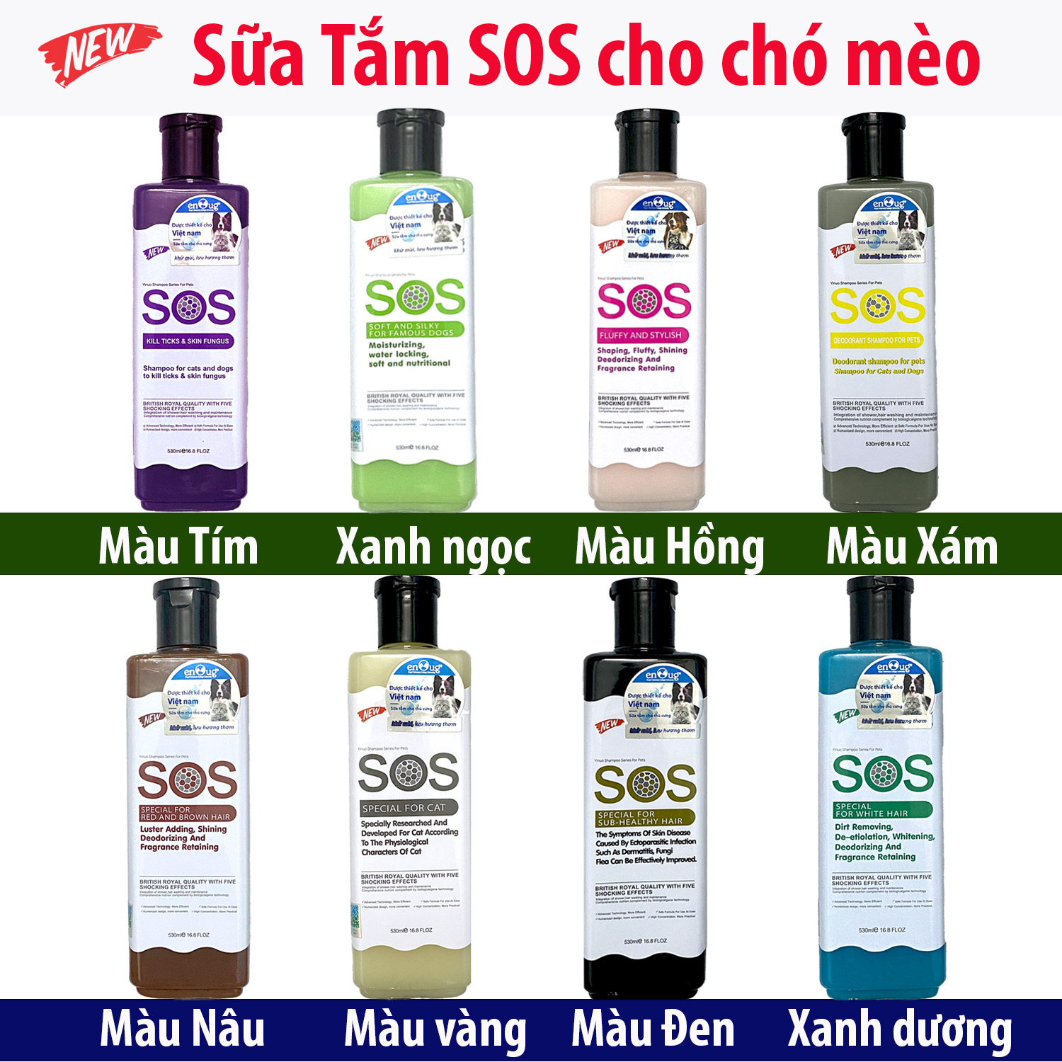 Sữa tắm chó mèo SOS (530ml)