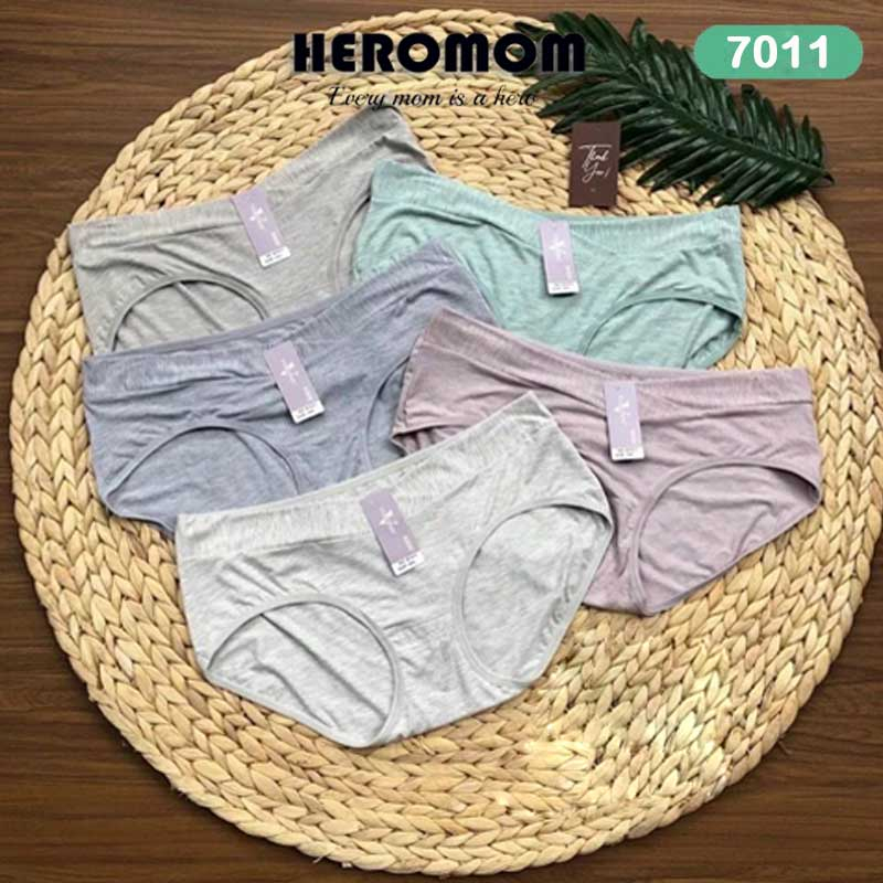 Quần lót bà bầu cạp chéo mùa hè chất cotton đũi kháng khuẩn đồ lót HEROMOM