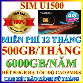 Sim 4G Vinaphone Tốc Độ Cao Trọn Gói 1 Năm Không Cần Nạp Thẻ - Sim vd149 U1500 Td49 D500 Fhappy - Sim Giá Rẻ Nhất