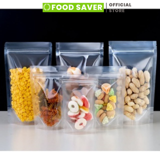 Túi zip đáy đứng 2 mặt trong đựng thực phẩm foodsaver Túi zip hai mặt trong dày đủ size 1 chiếc