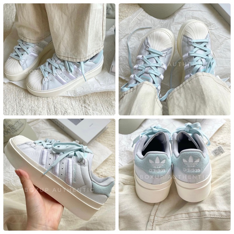 JDK STORE_Giày Sneaker Superstar Bonega Xanh Kem Pastel Blue