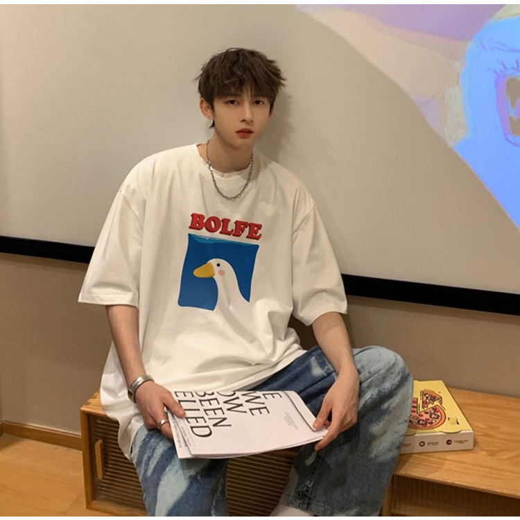Áo phông nam nữ tay lỡ Unisex,Áo thun Basic style đường phố Hàn Quốc Form Rộng chất Cotton phong cách Oversize 2023 DUCK