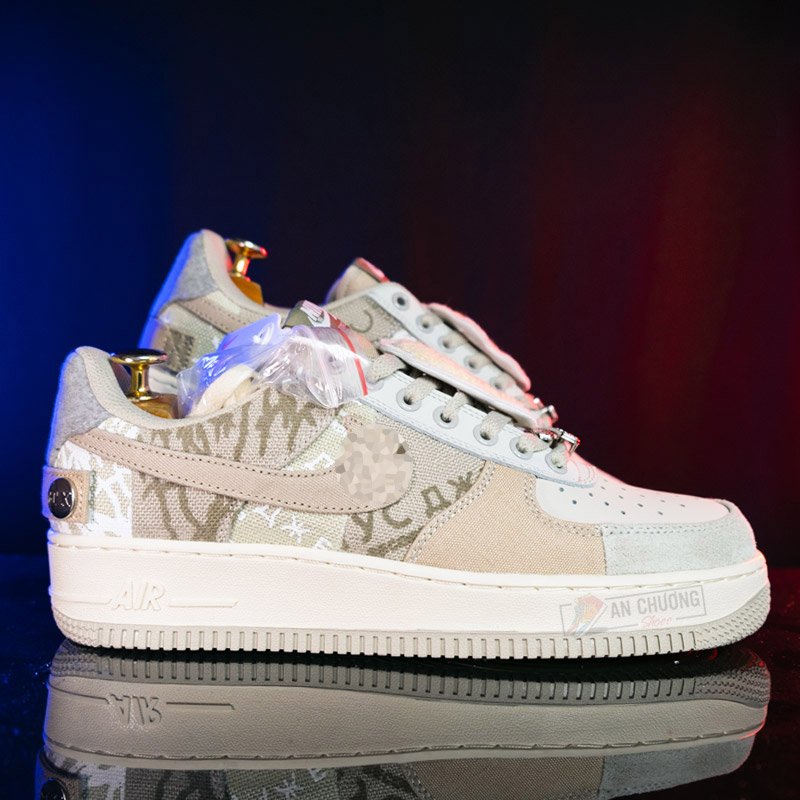 Giày Sneaker AF1 LOW Travis Scott White Grey Hình Thật - Hàng Chuẩn