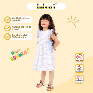 Váy đũi trơn chấm bi buộc nơ hai bên cao cấp babeeni cho bé gái - bn2641