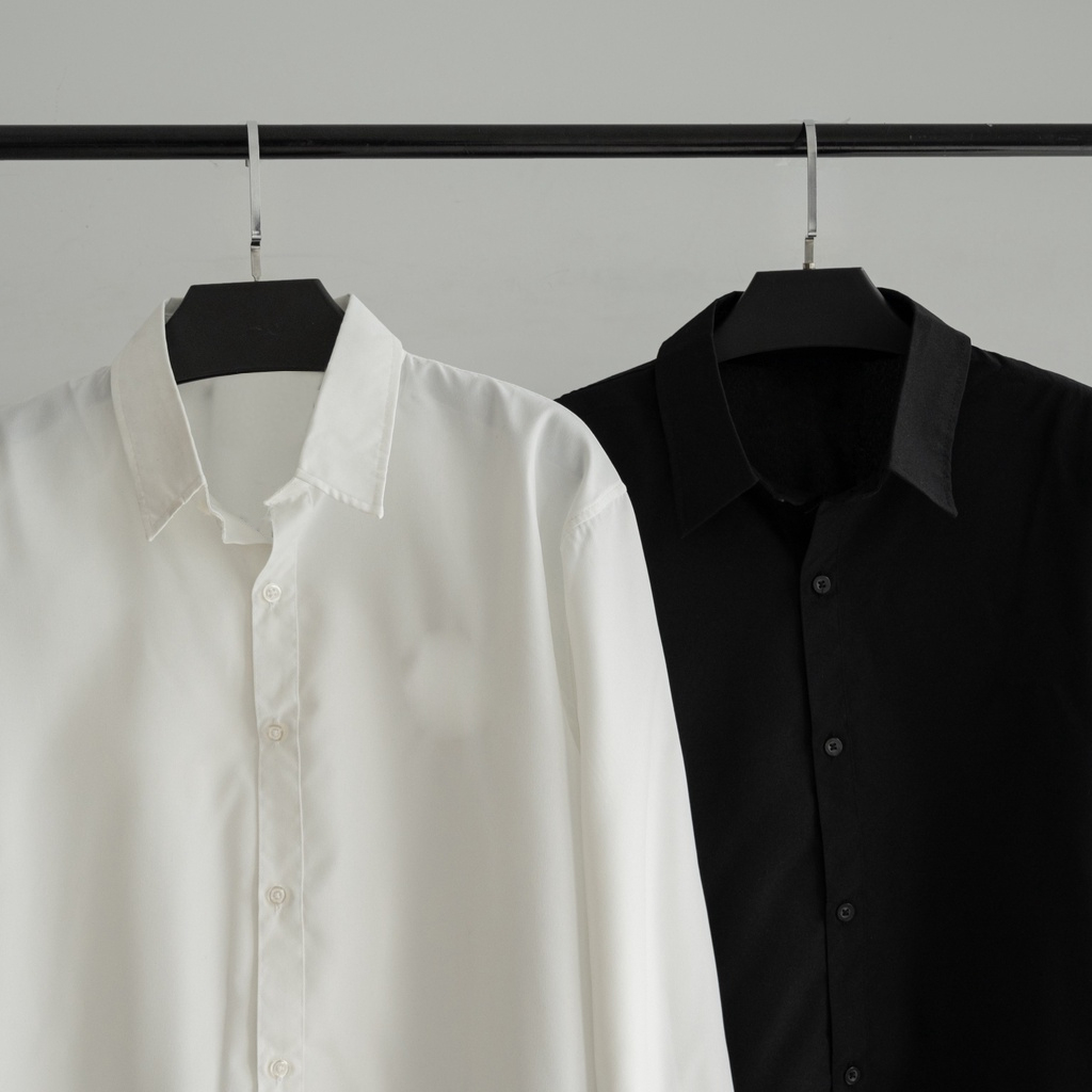 Áo Sơ Mi Nữ Form Rộng Unisex Dài Tay Trắng và Đen chất Cotton lụa Hàn mịn mát áo sơ mi nữ Oversize SM1 Hot Trend Hè 2023 | BigBuy360 - bigbuy360.vn