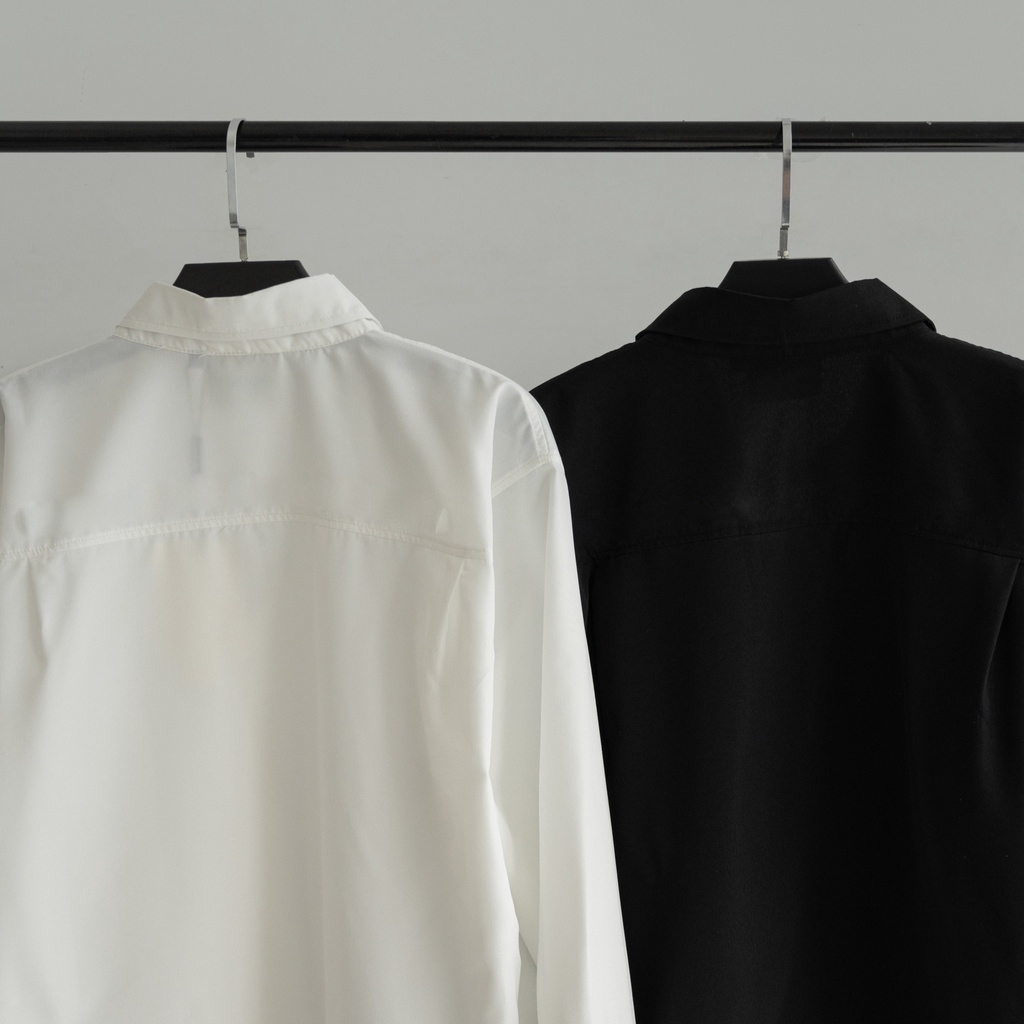 Áo Sơ Mi Nữ Form Rộng Unisex Dài Tay Trắng và Đen chất Cotton lụa Hàn mịn mát áo sơ mi nữ Oversize SM1 Hot Trend Hè 2023 | BigBuy360 - bigbuy360.vn