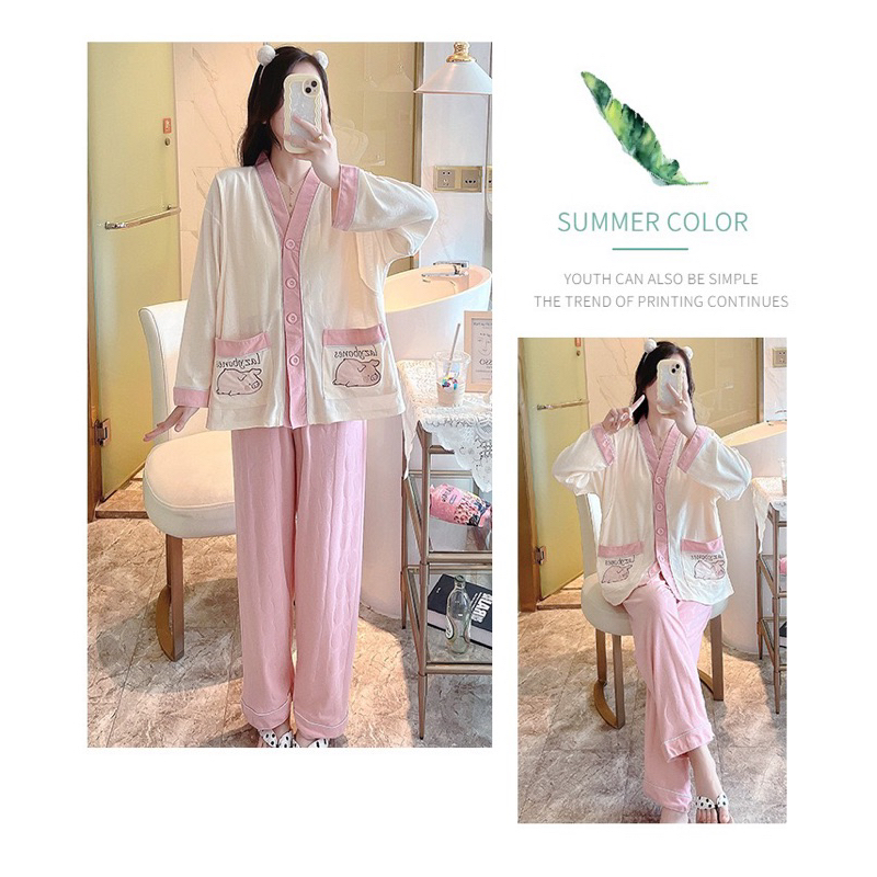 Shop Bầu Mẹ Mon - Đồ Bộ Bầu Đồ Bộ Mặc Nhà Sau Sinh Dài Tay Cho Con Bú Mẫu Cotton Thoáng Khí Có Bigsize