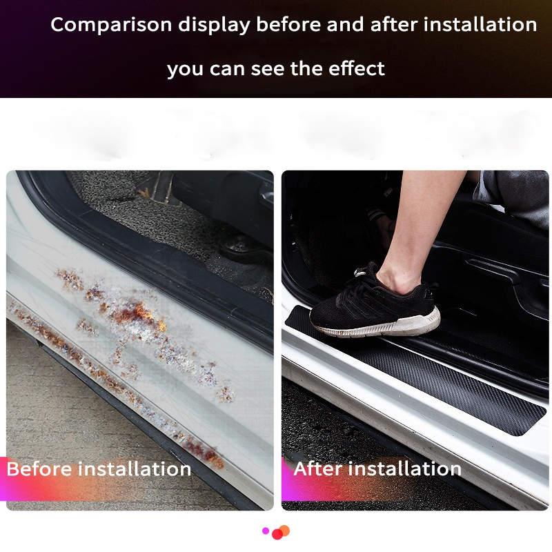 Miếng dán Vân Carbon, Nẹp decal Chống Trầy Xước Bảo Vệ Bậc Cửa,bậc Cốp Sau logo xe Isuzu : Dmax, Mux, Hilander, Trooper