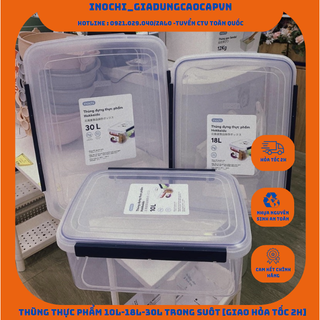 Thùng Đựng Thực Phẩm Hokkaido 10L-18L-30L các loại đồ khô để tủ lạnh Chính Hãng Inochi