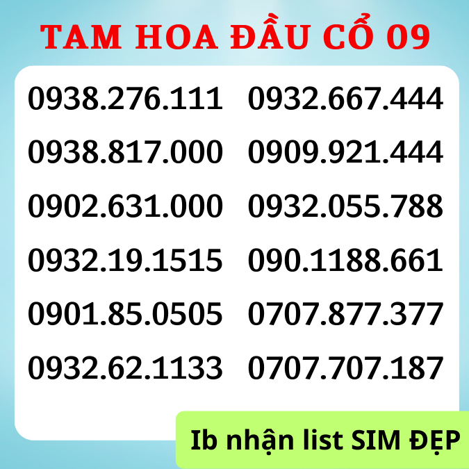 Sim Mobifone số đẹp Sảnh tiến 789, 6789, Năm sinh 95, 97, 91, Tam Hoa 444 Đầu 07, 09 [Miễn phí đăng ký chính chủ + Esim]