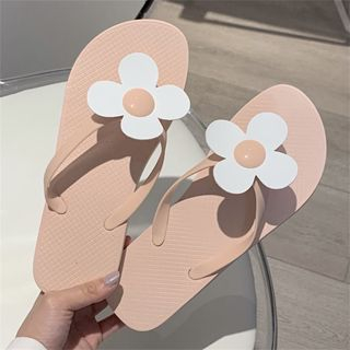 Dép tông dép kẹp nữ đính hoa cute chống trơn trượt hàng sẵn