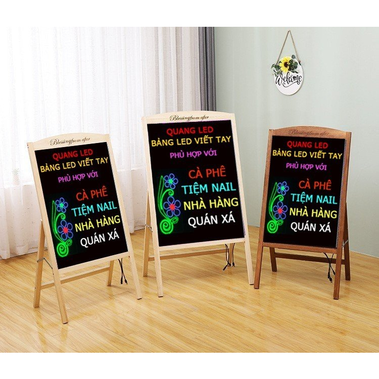 Bảng Led Huỳnh Quang khung gỗ 60x80cm, 50x70cm, 40x60cm