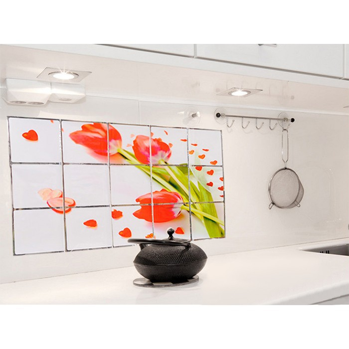 Miếng Dán Cách Nhiệt Trang Trí Nhà Bếp 45x75 Cm - Không Thấm Nước Dầu Mỡ