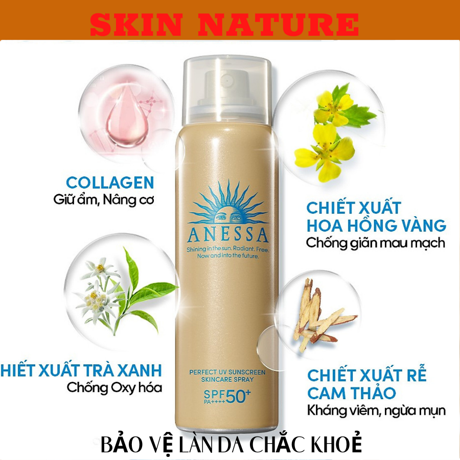 Xịt chống nắng bảo vệ da toàn diện Anessa Perfect UV Sunscreen Skincare Spray 60g