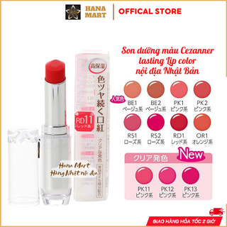 Son thỏi dưỡng ẩm Cezanner Lasting Lip, Gloss Lip Color nhiều màu nội địa Nhật Bản