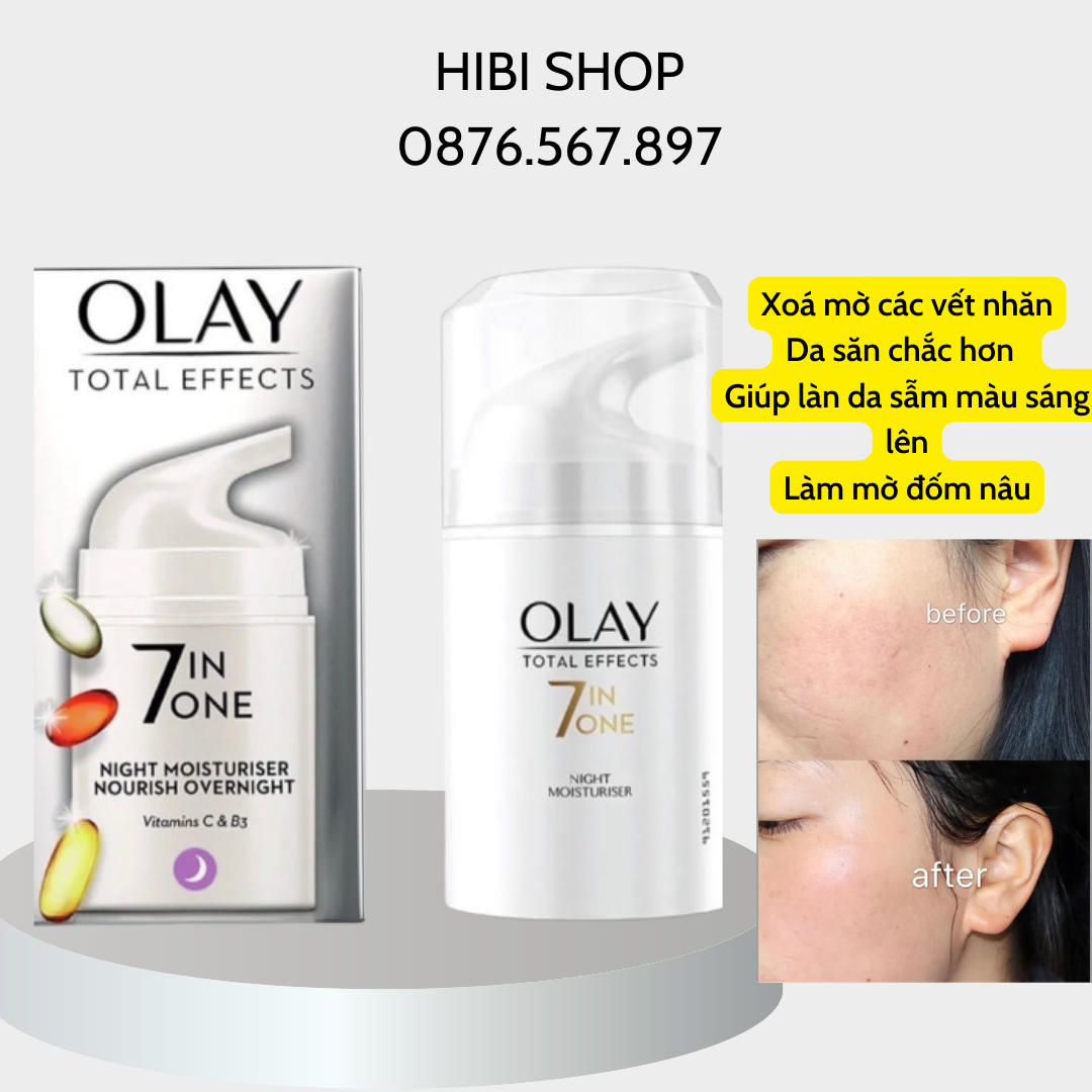 Kem dưỡng Olay Total Effects 7in1 50ml (CÓ ẢNH THÀNH PHẦN Ở CUỐI) BAN ĐÊM