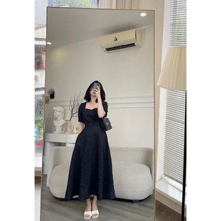 Mouw dress- đầm cổ vuông phối tay phồng nhà yên ❤️