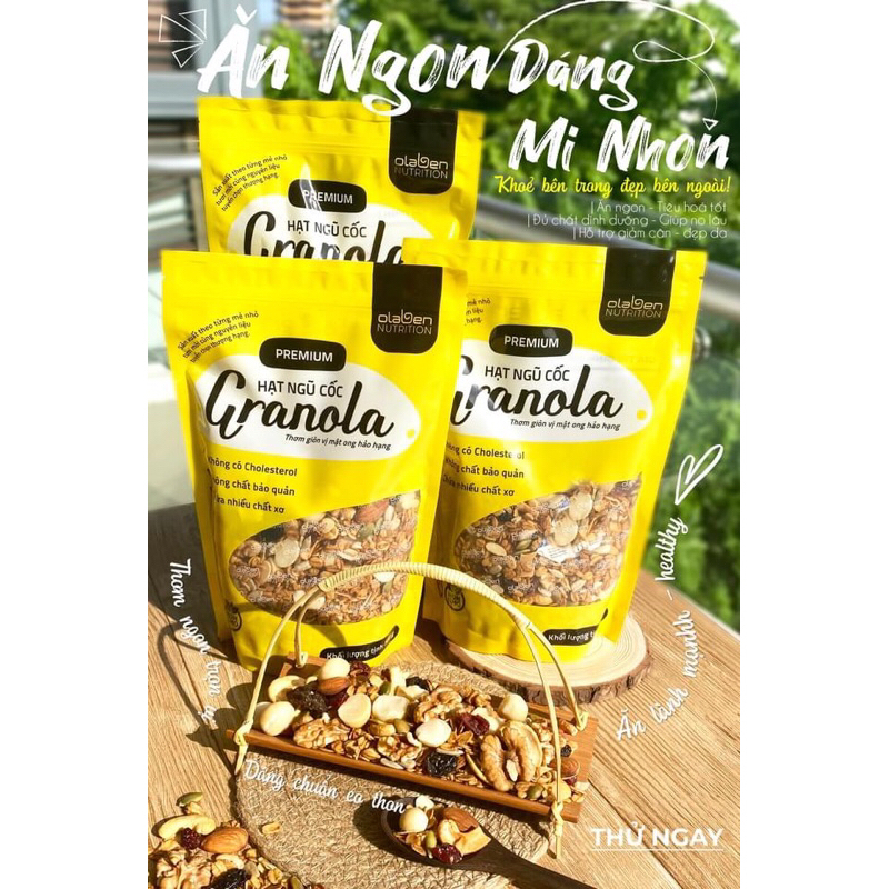COMBO 3 GOI Olaben Nutrition Ngũ cốc giảm cân nướng Mật ong Vanila