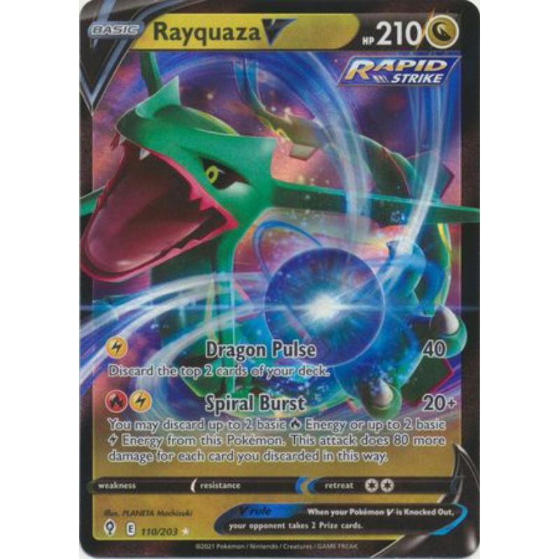 Thẻ pokemon Rayquaza V - 110/203 - Cực HiếmSword & Shield: Evolve Skies Đơn
