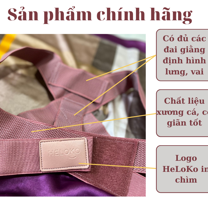 Đai Bảo Vệ Vòng 1 Khắc Phục Gù Lưng HeLoKo, Đai Chống Gù Lưng Cao Cấp.