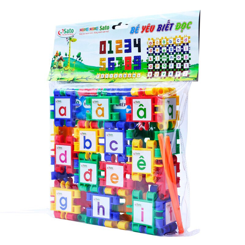 Bộ Đồ Chơi Xếp Hình Con Thông Minh 74 Chi Tiết Sato- Giúp Bé Phát Triển Trí Tuệ