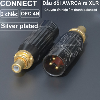 Đầu chuyển canon ra hoa sen lõi đồng mạ bạc DIY - 2 pcs XLR male to female AV converters